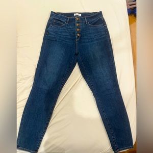 LOFT Curvy Button-fly High-Rise Skinny Jeans
